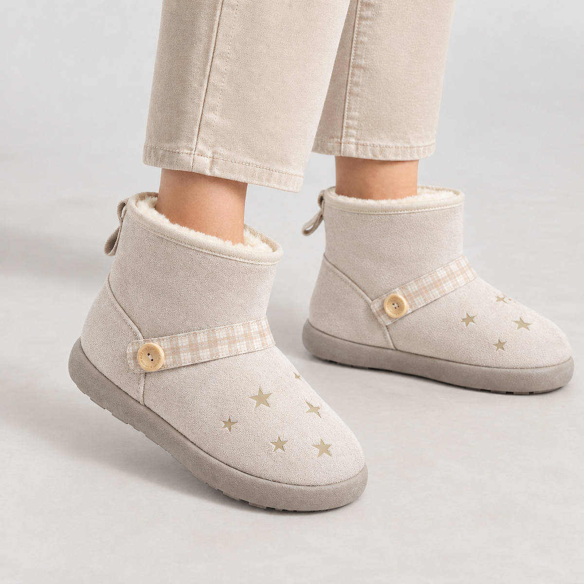 Gherardi Fleece Lined Boots - Cream