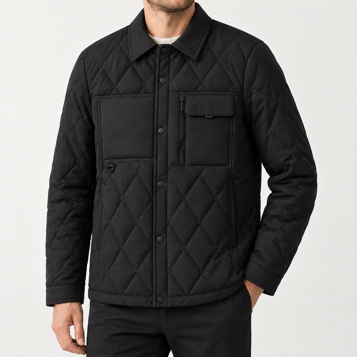 Luca Quilted Jacket - Black