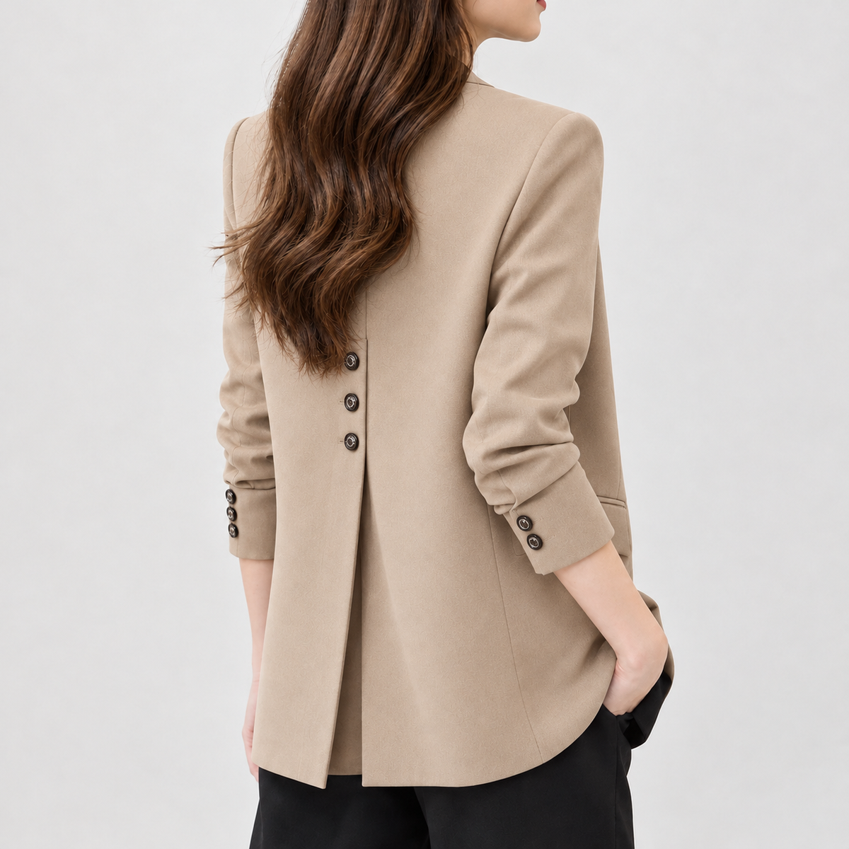 Gunvor Button Back Blazer - Khaki