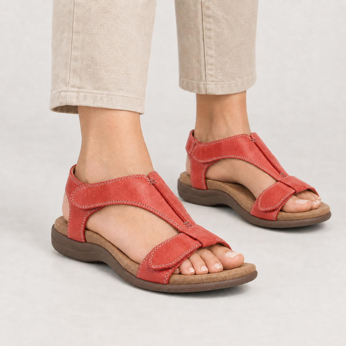 Carrera Wedge Sandals - Red