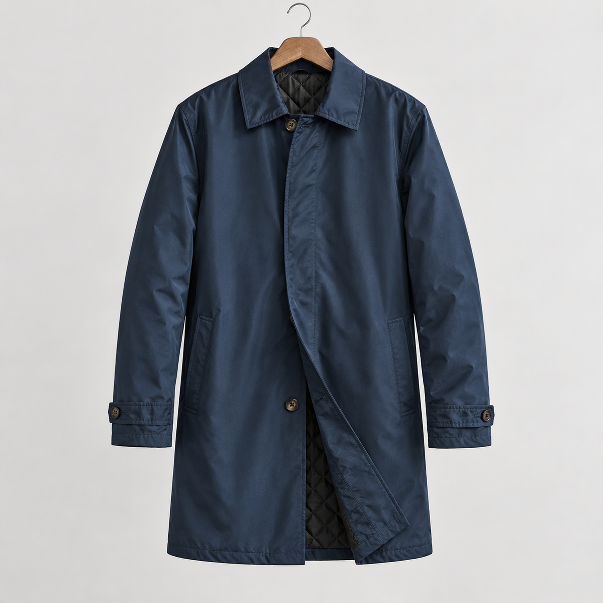 Mathis Mid Length Coat - Navy Blue