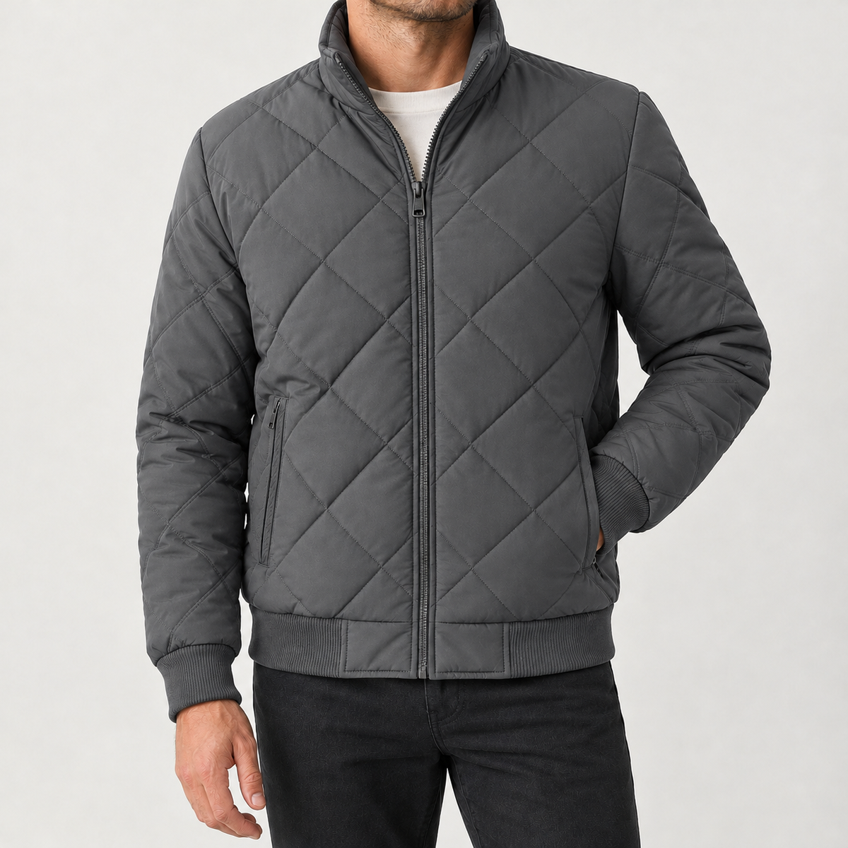 Gavin Quilted Jacket - Dark Gray