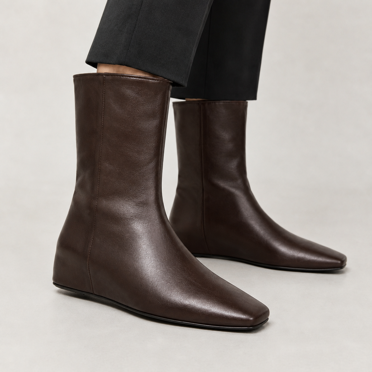 Matthildur Square Toe Boots - Brown
