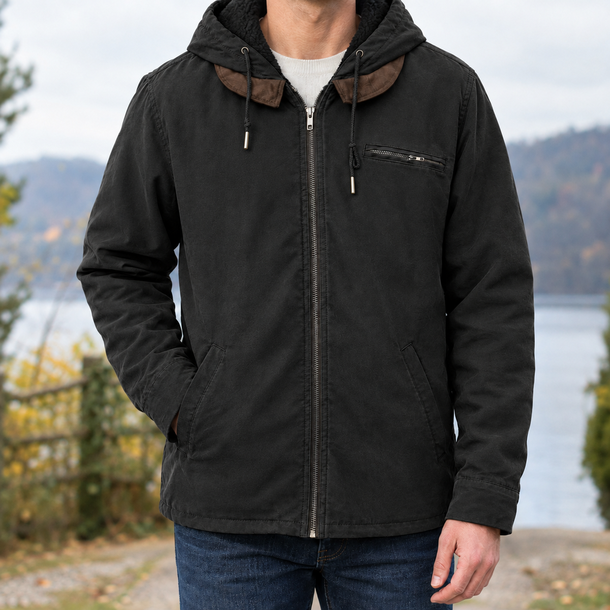 Ebbe Hooded Cotton Jacket - Black