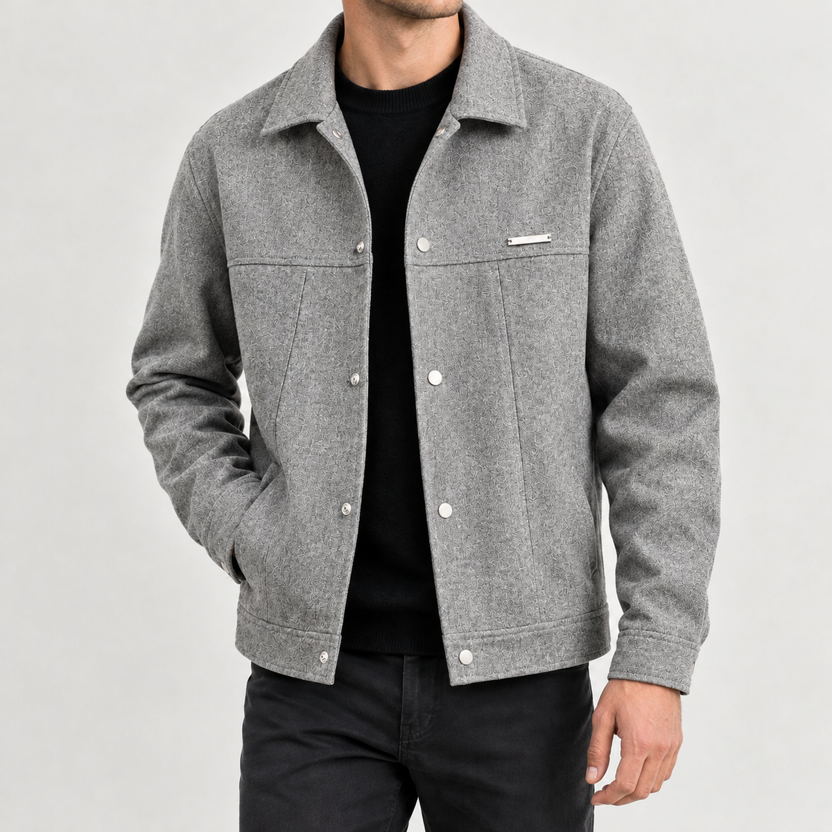 Blas Snap Front Jacket - Gray