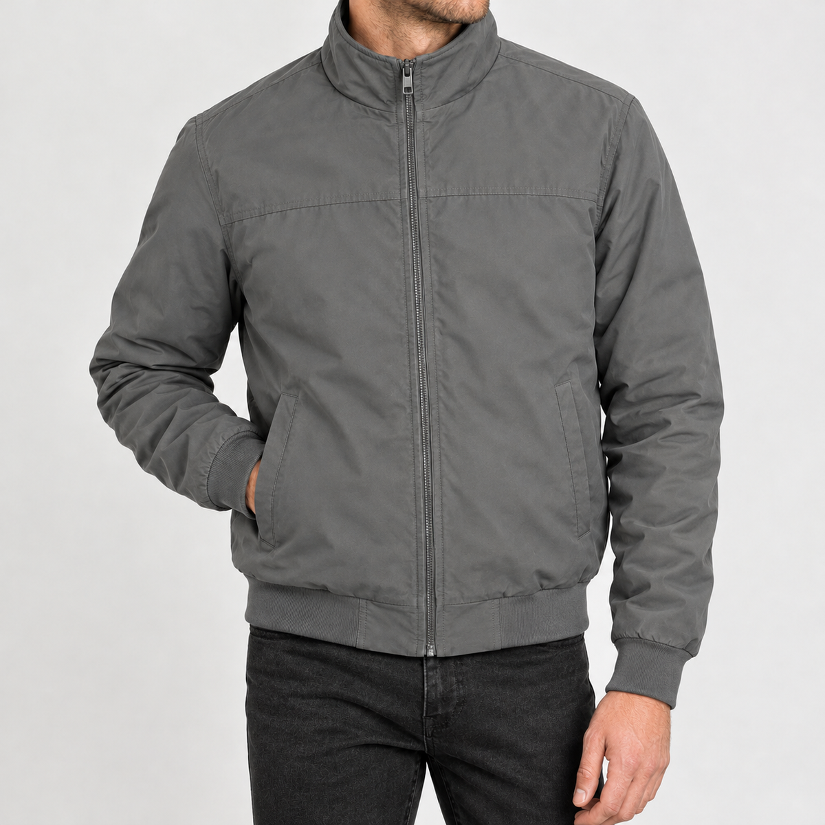 Aritz Stand Collar Jacket - Gray