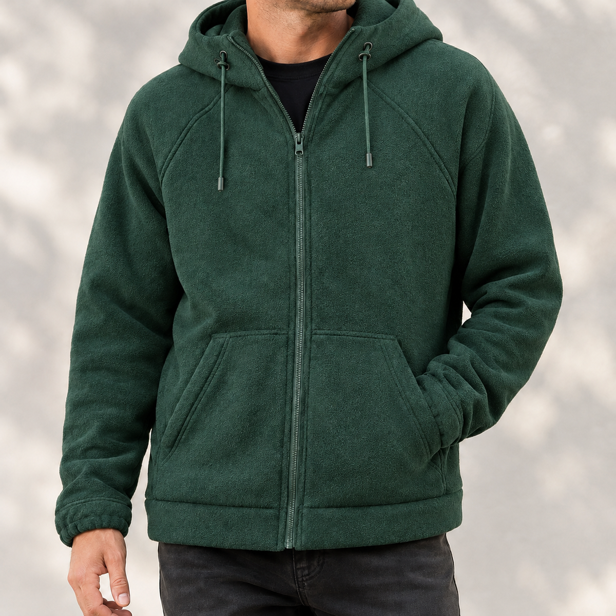 Hans Hooded Fleece Jacket - Army Green