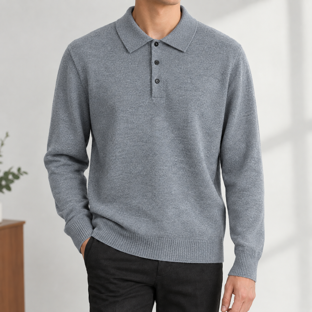 Lucian Polo Sweater - Medium Gray