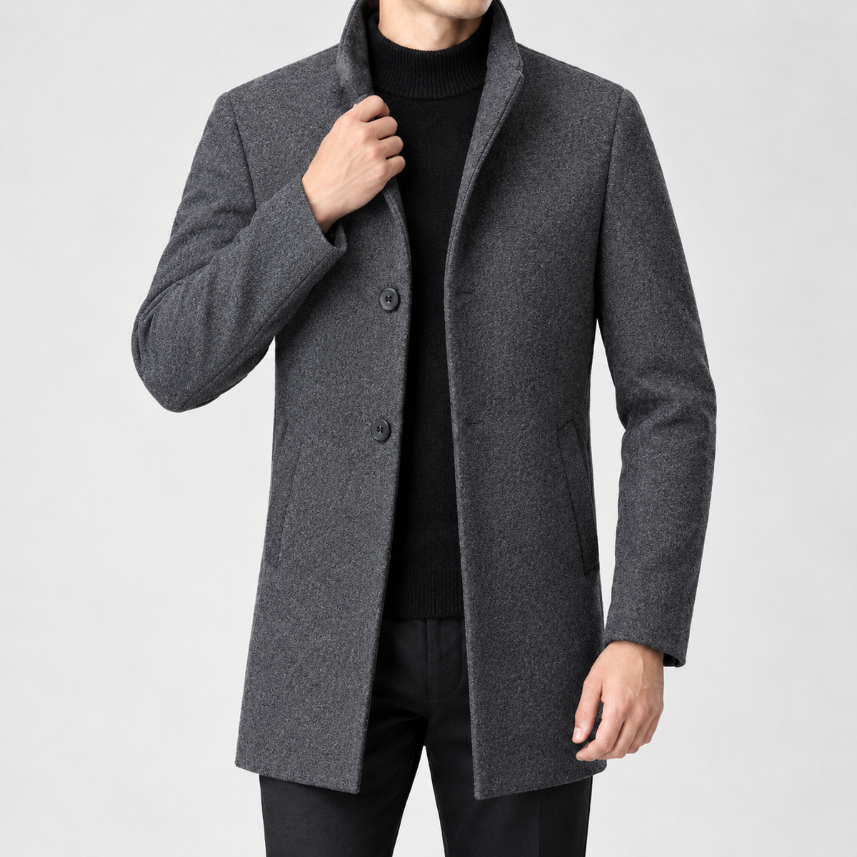 Carmelo Wool Blend Coat - Gray