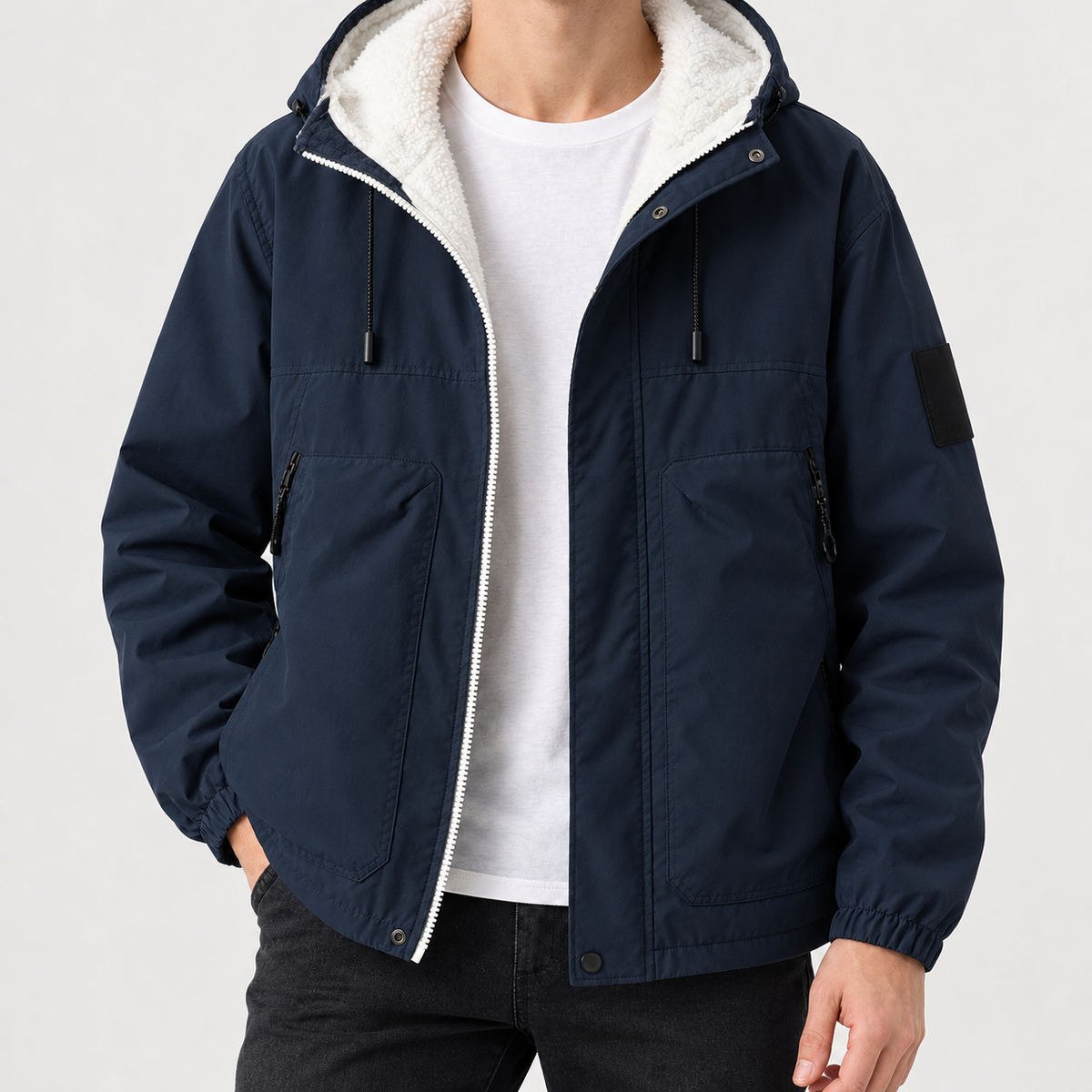 Patrice Hooded Jacket - Navy Blue