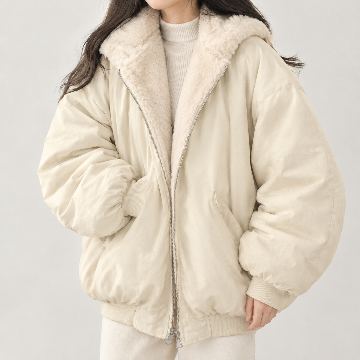 Adelphine Reversible Bomber Jacket - Apricot