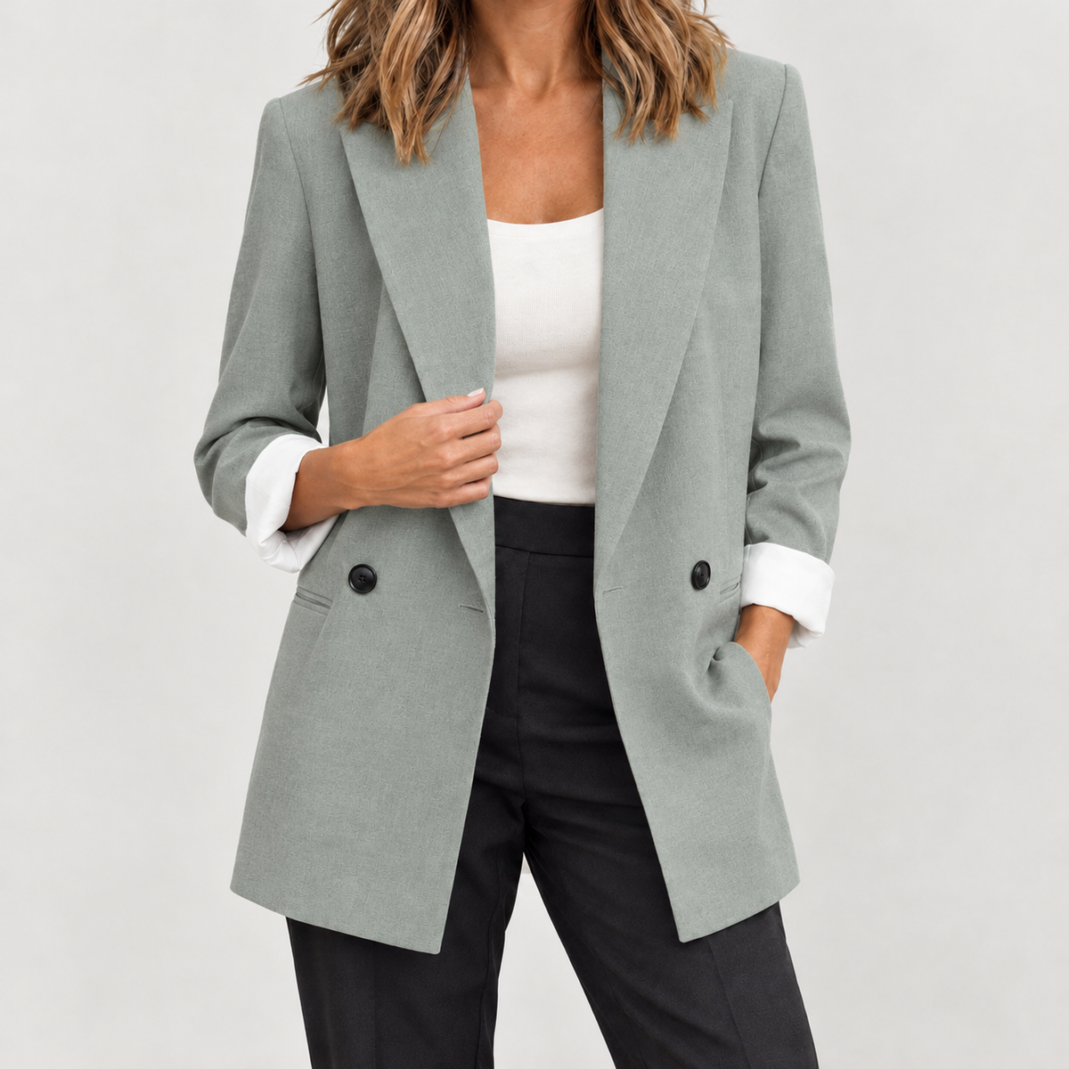 Ambretta Relaxed Blazer - Light Gray