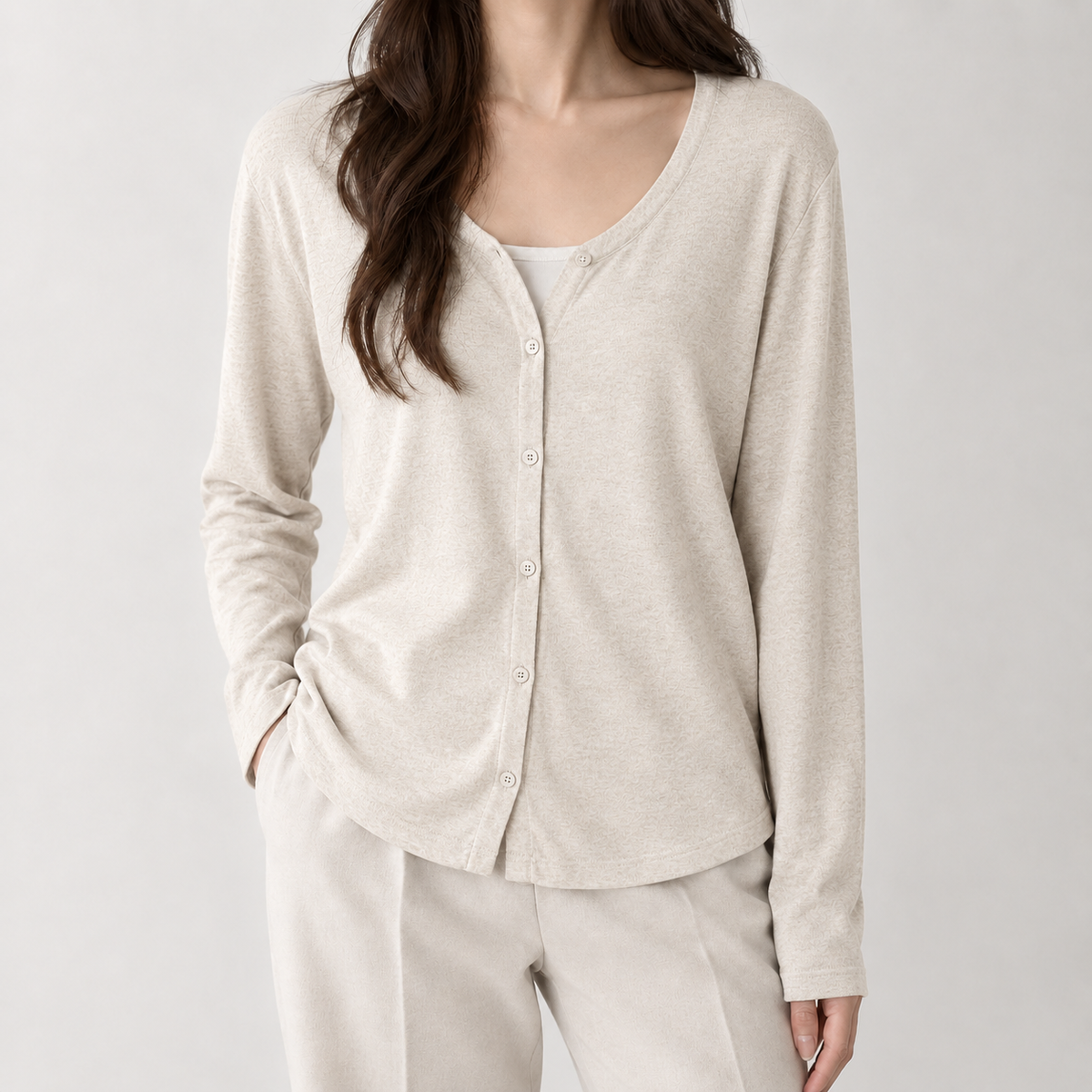 Sabrina Linen Cardigan - Oatmeal