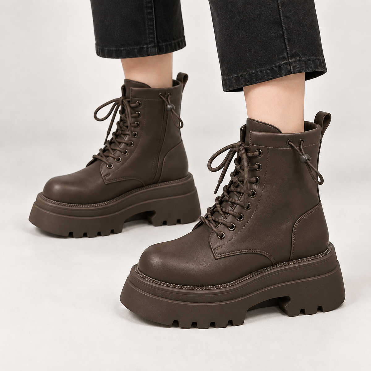 Ravello Platform Boots - Brown