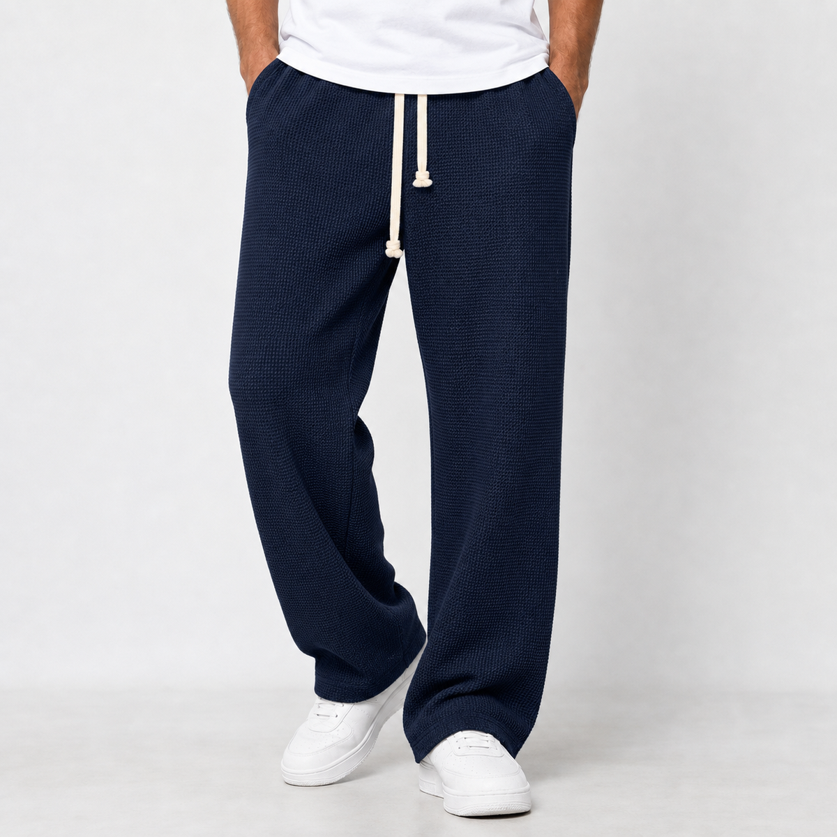 Ramsey Wide Leg Pants - Navy Blue