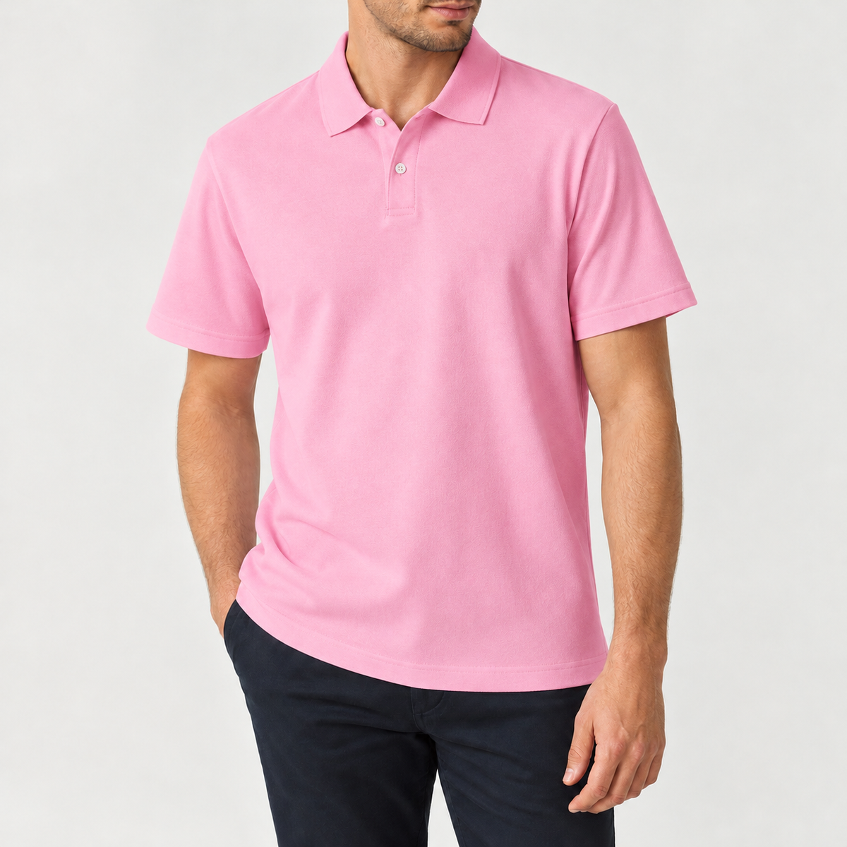 Matthias Cotton Polo Shirt - Pink