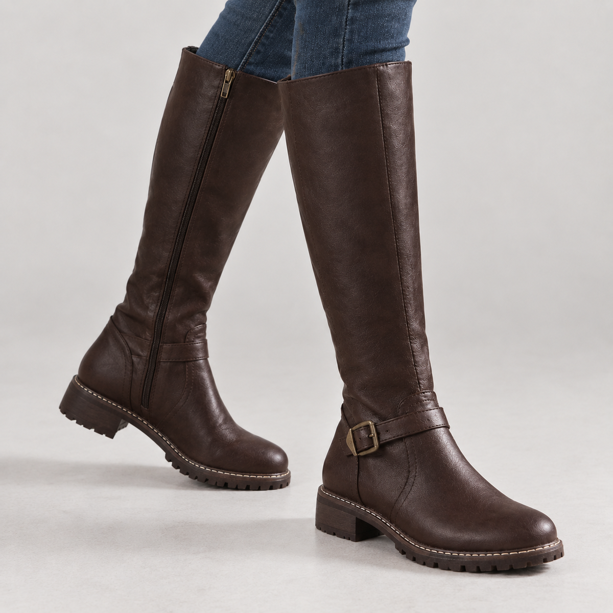Roncalli Buckle Boots - Dark Brown