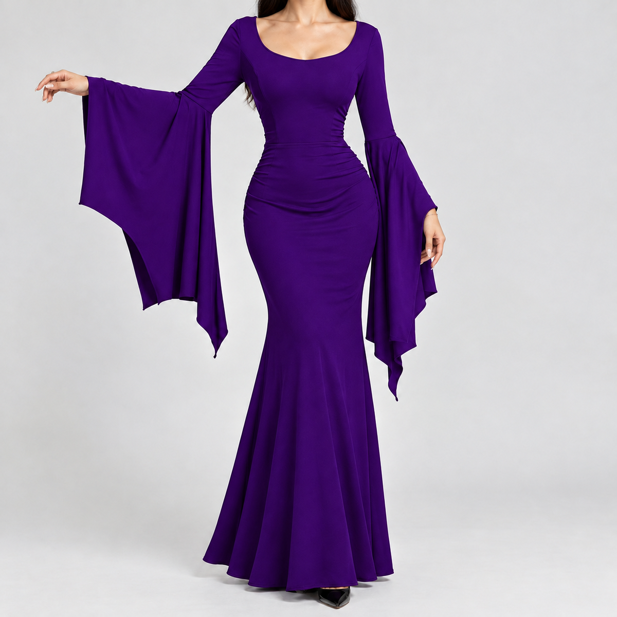 Aoife Fishtail Dress - Purple