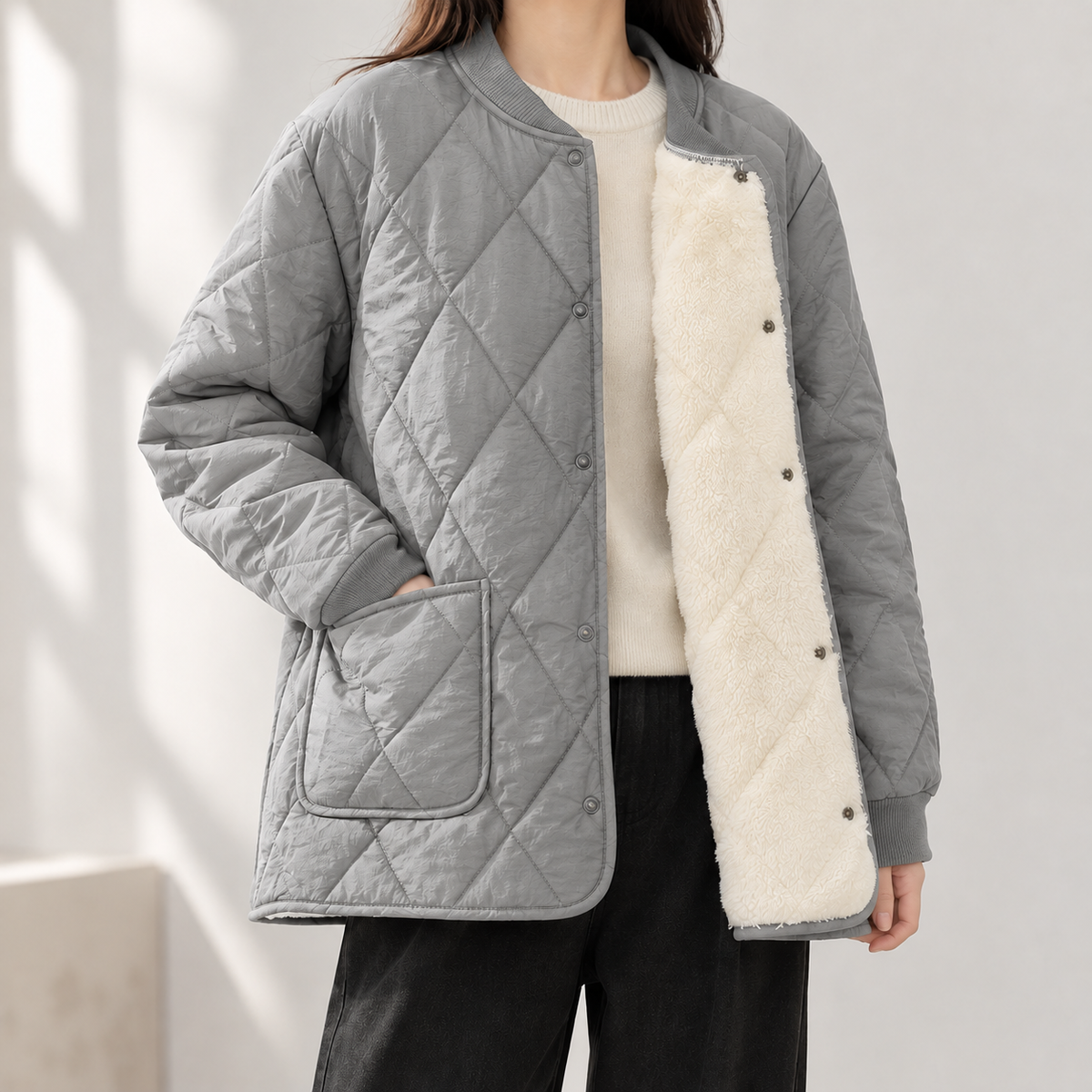 Georg Quilted Jacket - Silver Gray