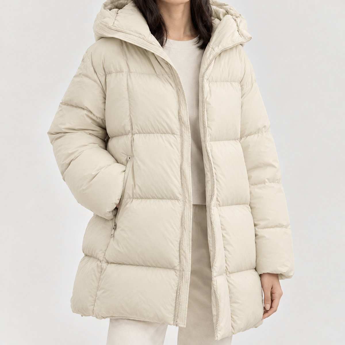 Andrine Hooded Puffer Jacket - White