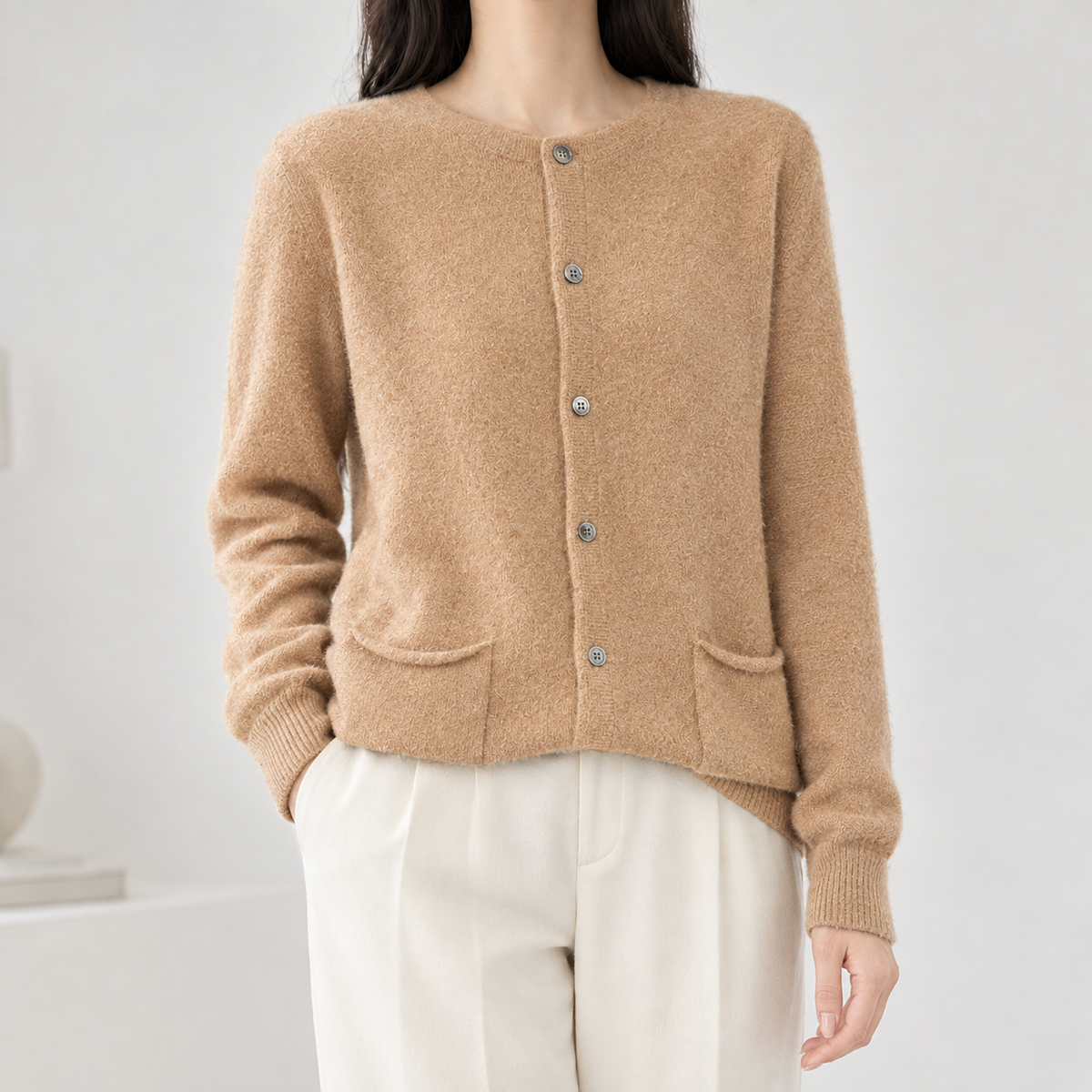 Doriana Pocket Cardigan - Golden Camel