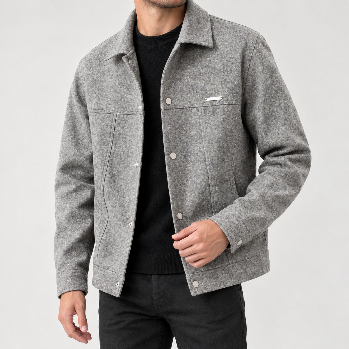 Blas Snap Front Jacket - Gray