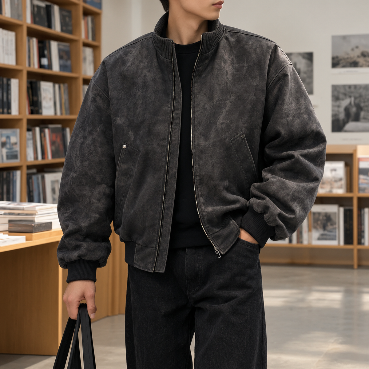 Arturo Stand Collar Jacket - Black