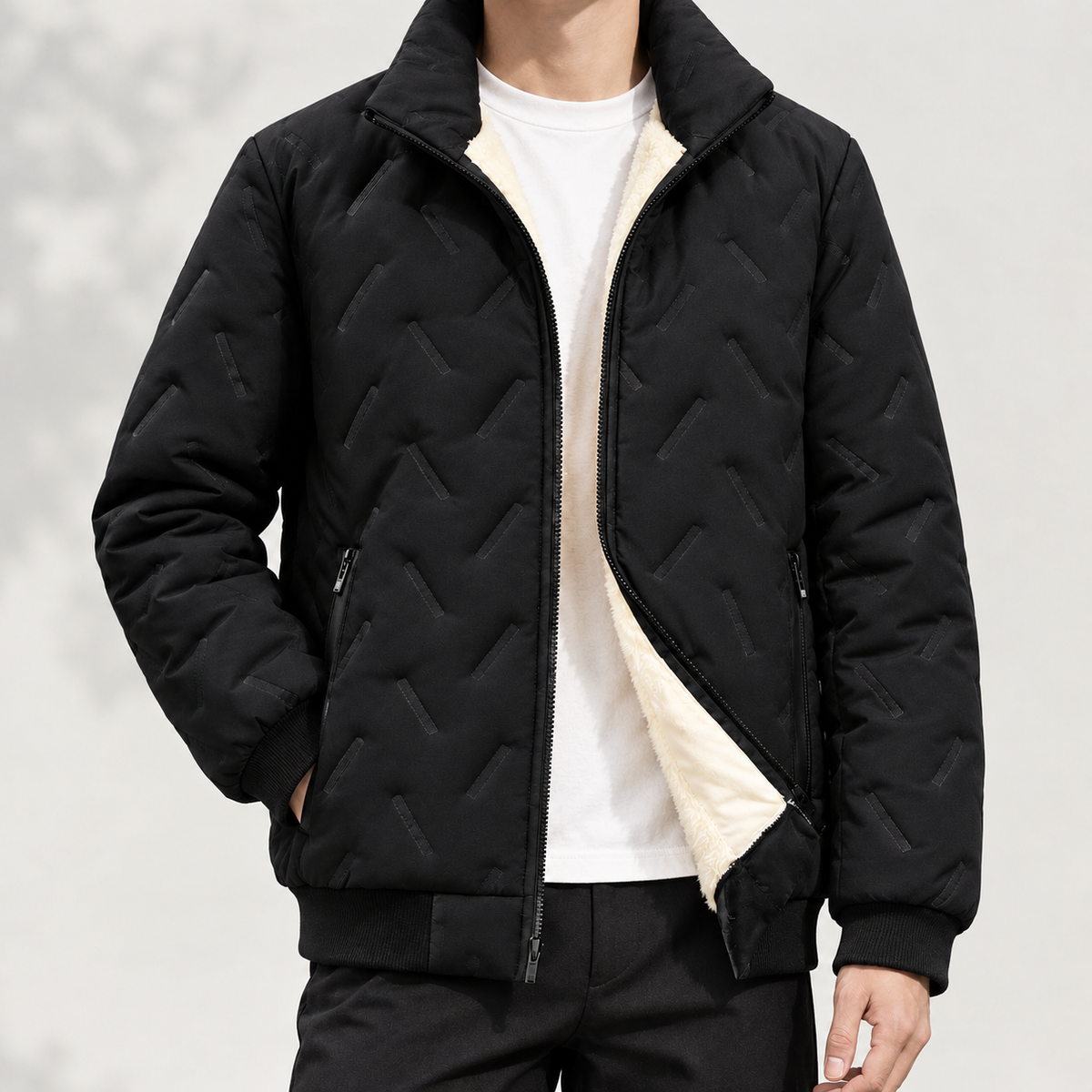 Louis Fleece Lined Jacket - Sheep Black