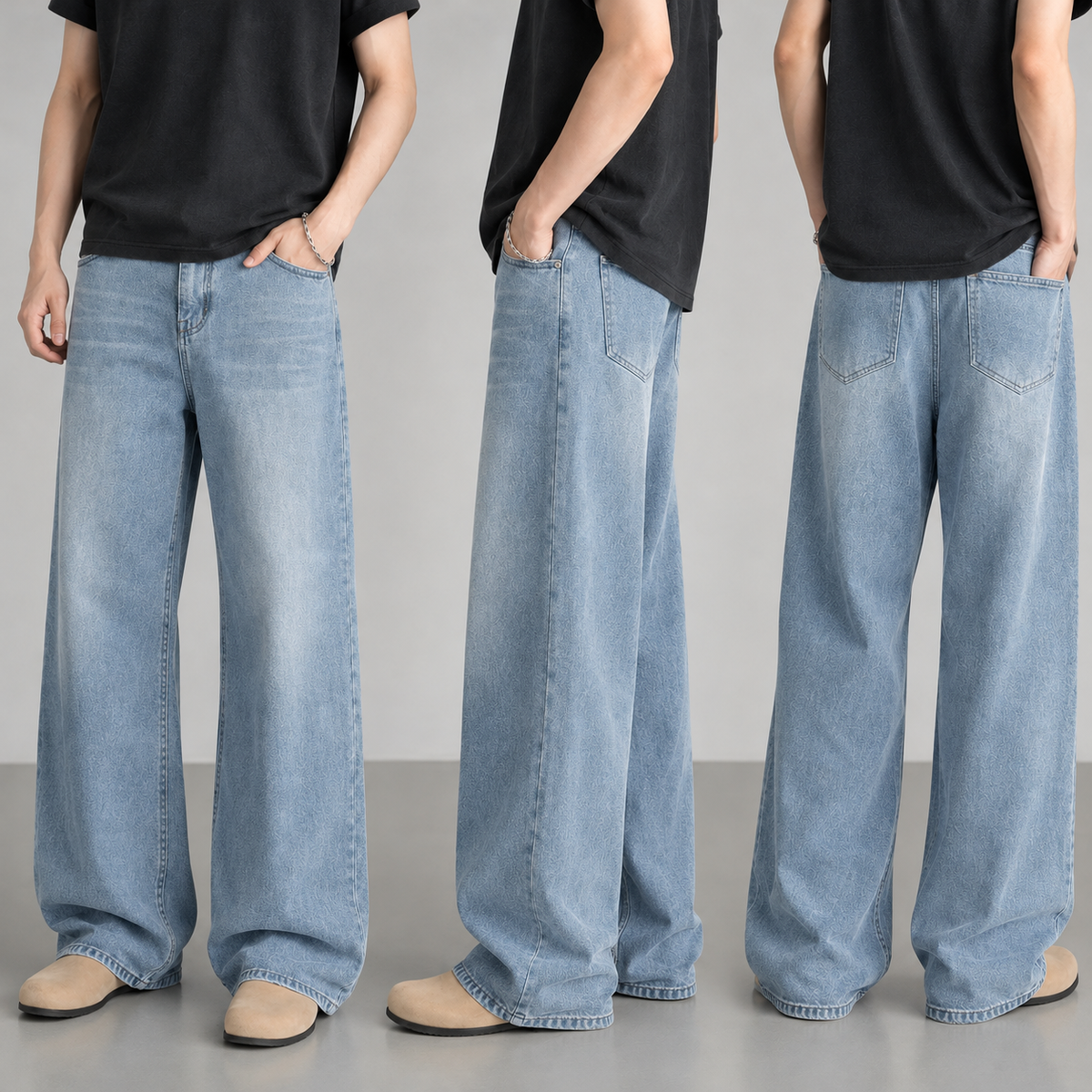 Lars Wide Leg Jeans - Light Blue