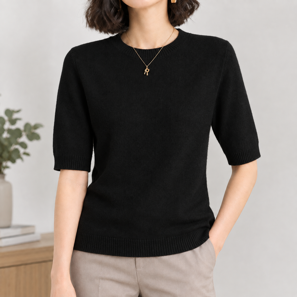 Sienna Crew Neck Sweater - Black
