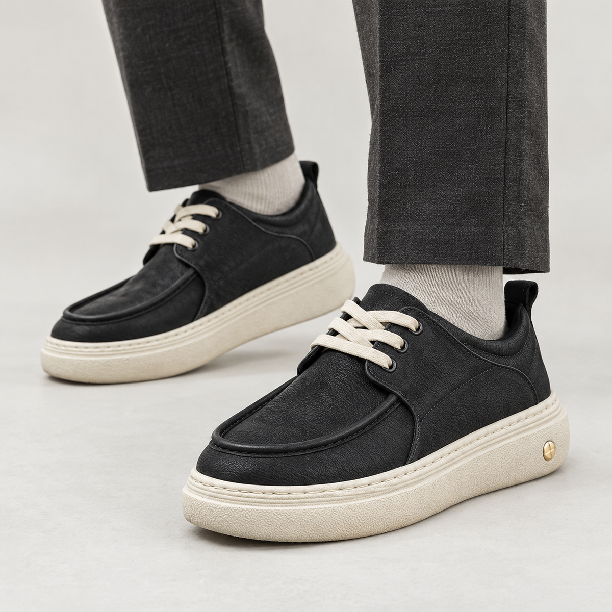 Cesaire Leather Derby Shoes - Dark Coffee