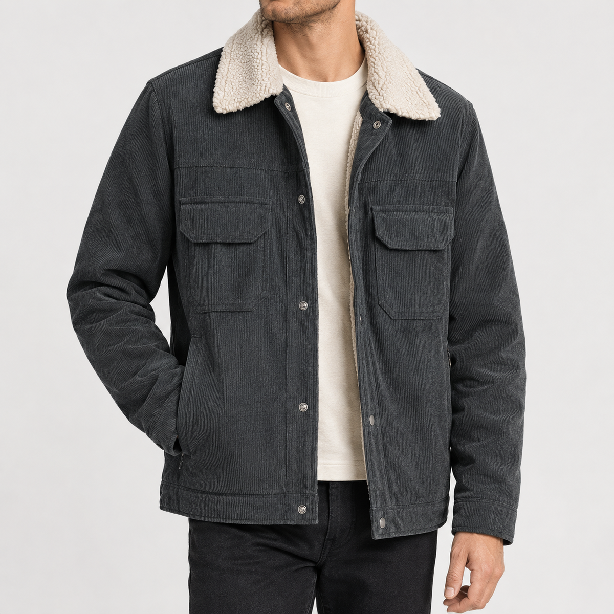 Alcide Corduroy Jacket - Dark Gray