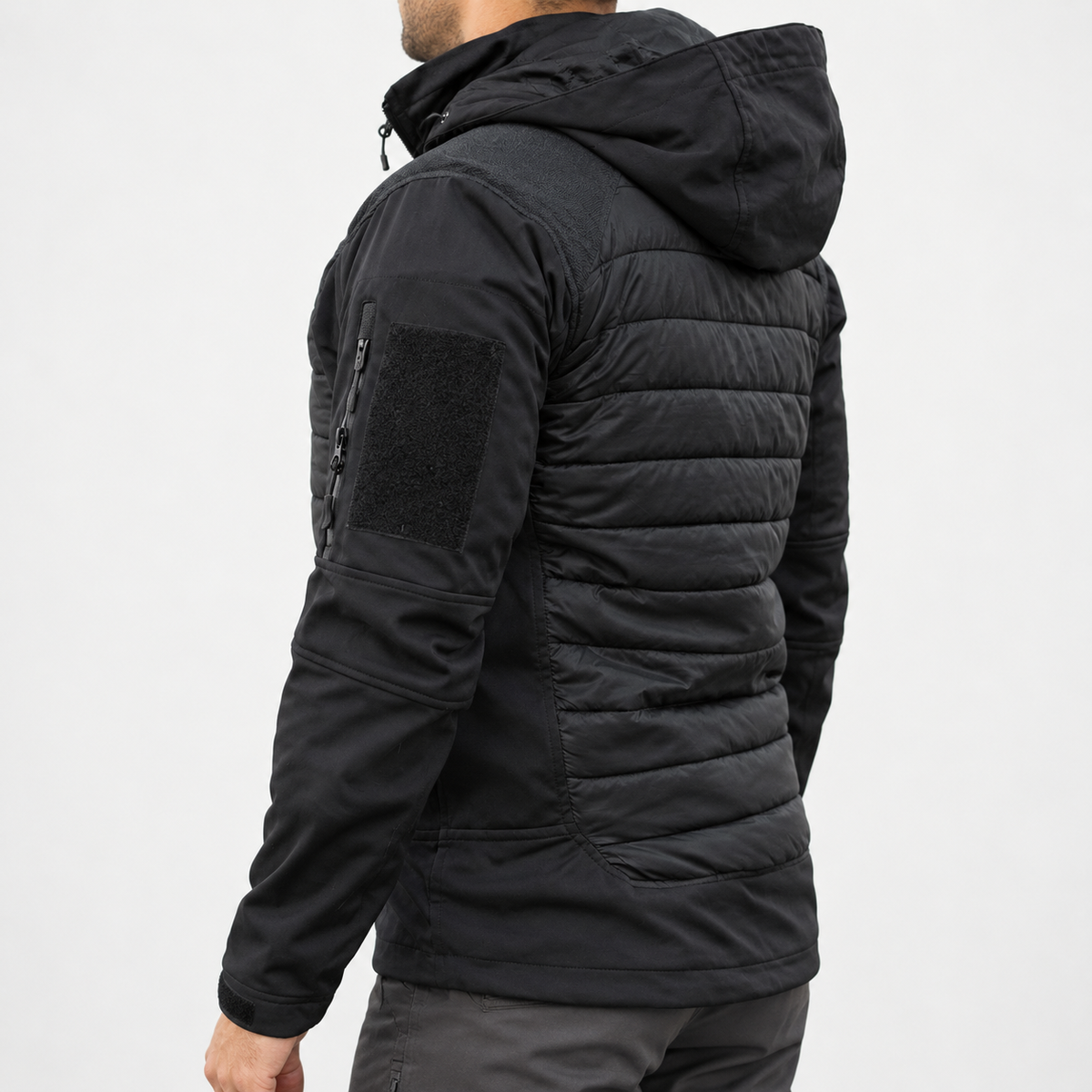 Franco Quilted Utility Jacket - Black