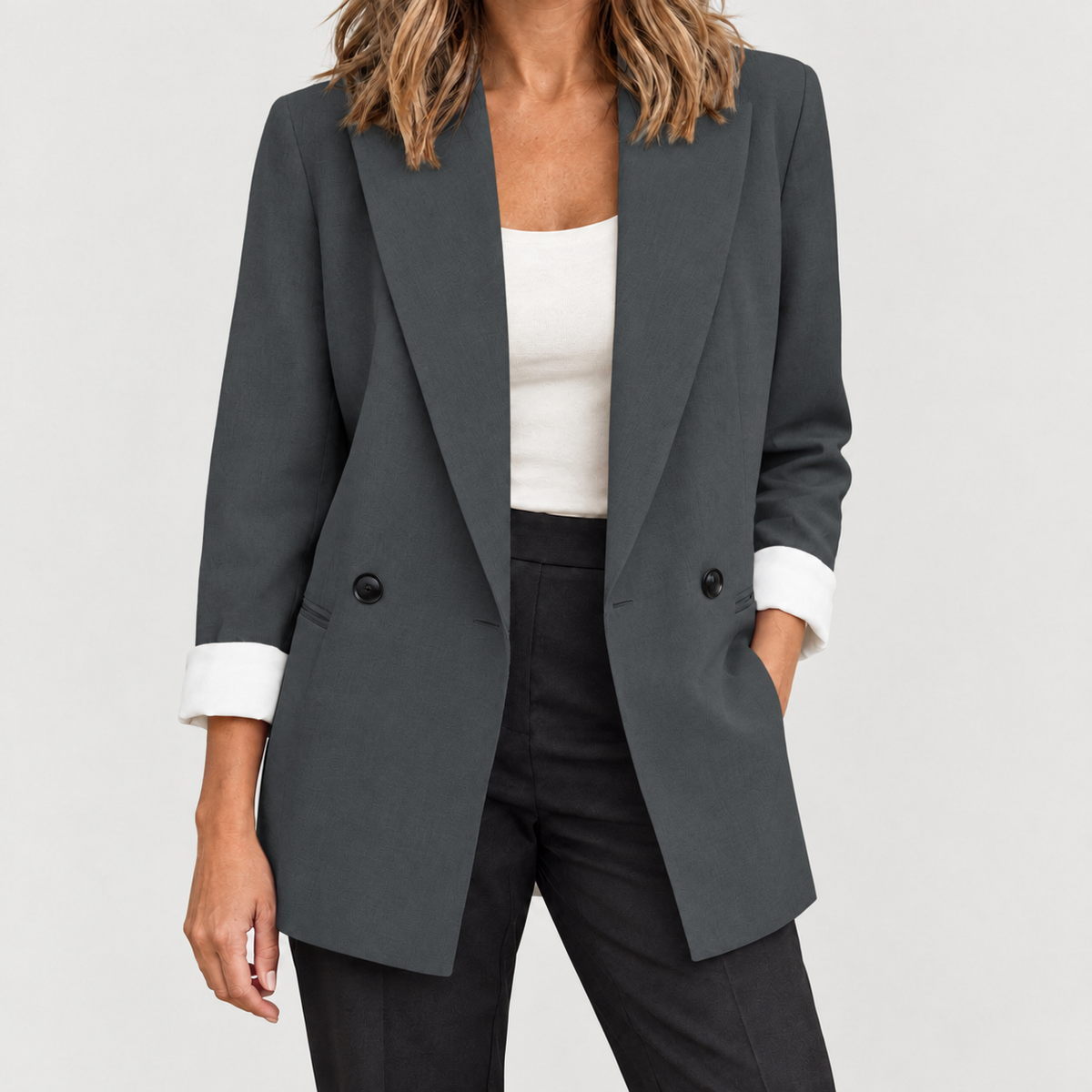 Ambretta Relaxed Blazer - Dark Gray