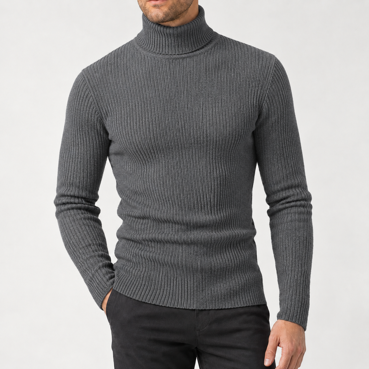 Oliver Ribbed Sweater - Dark Gray