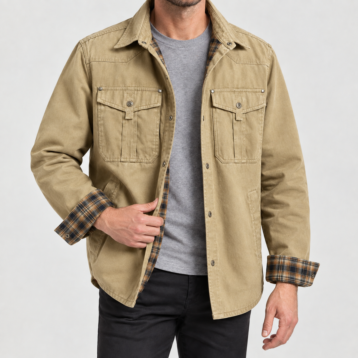 Ennis Utility Jacket - Khaki