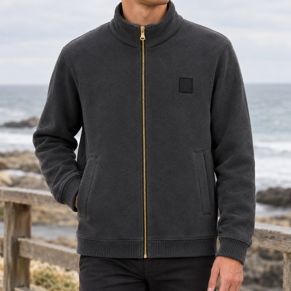 Dietrich Stand Collar Jacket - Gray