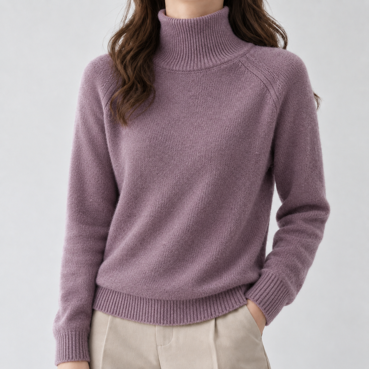 Whitney Turtleneck Sweater - Lilac Purple