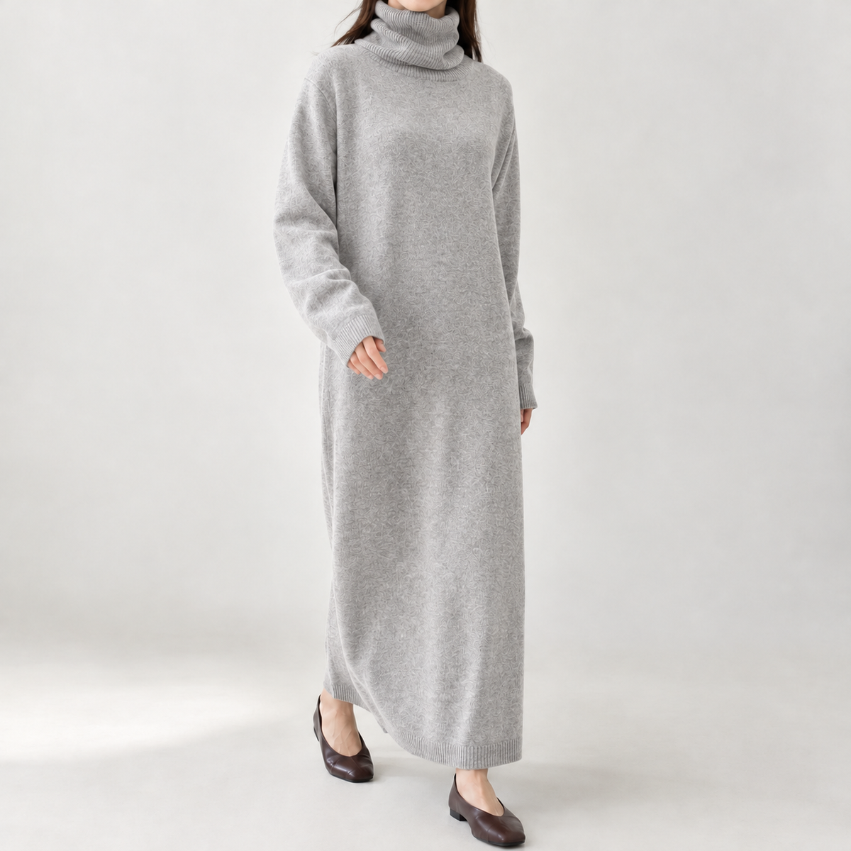 Cyrielle Turtleneck Sweater Dress - Gray