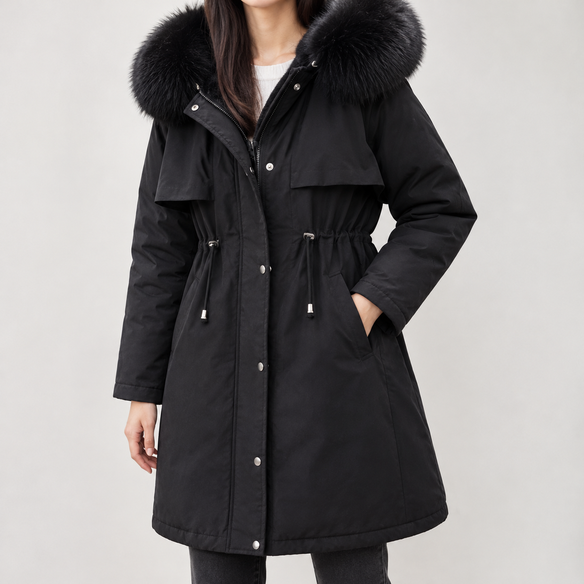 Annesofie Fur Lined Jacket - Black