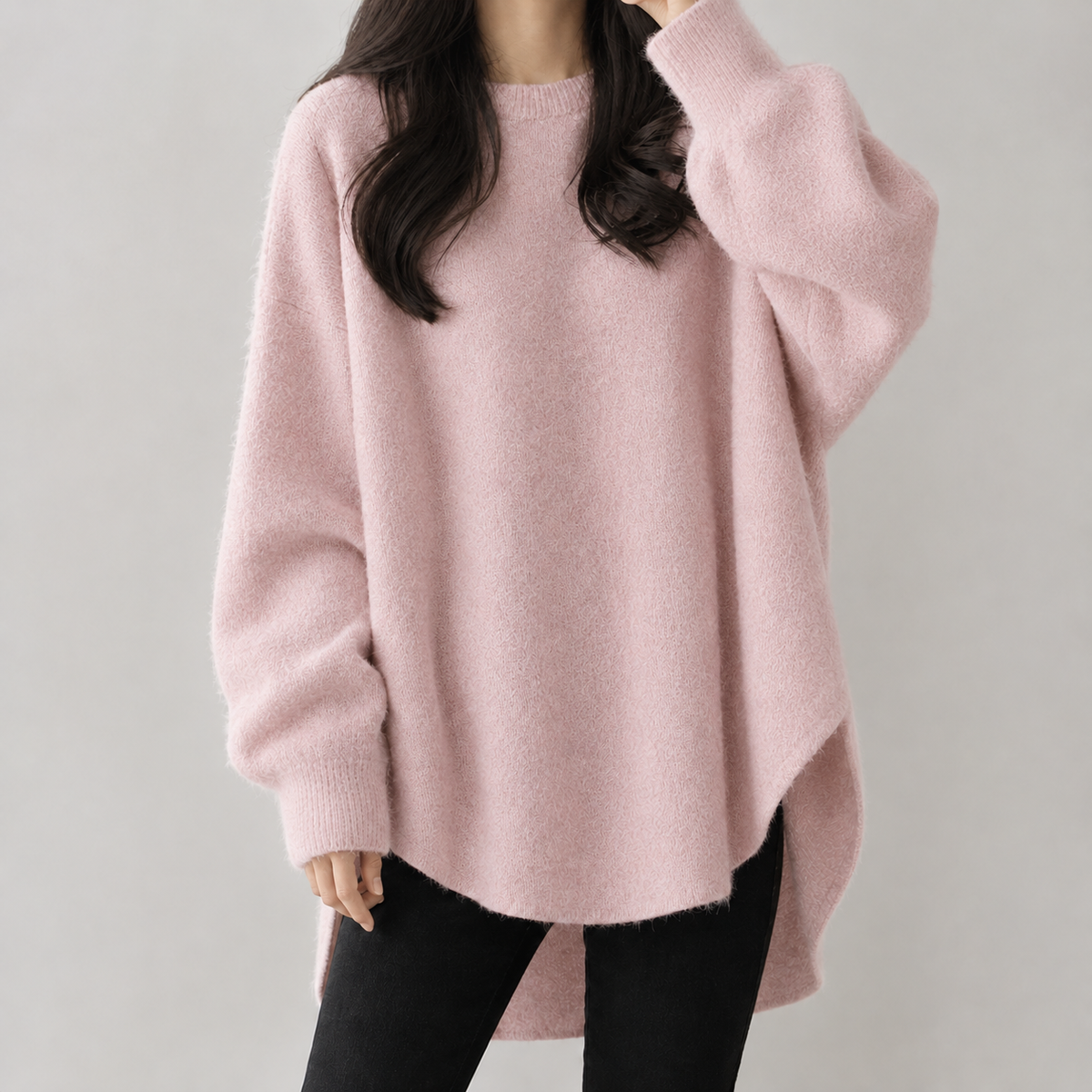 Erminia Oversized Knit Sweater - Pink