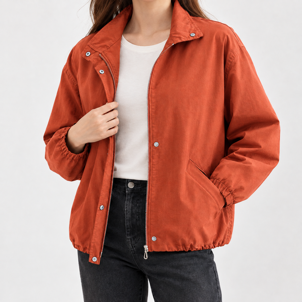 Aukje Stand Collar Jacket - Orange