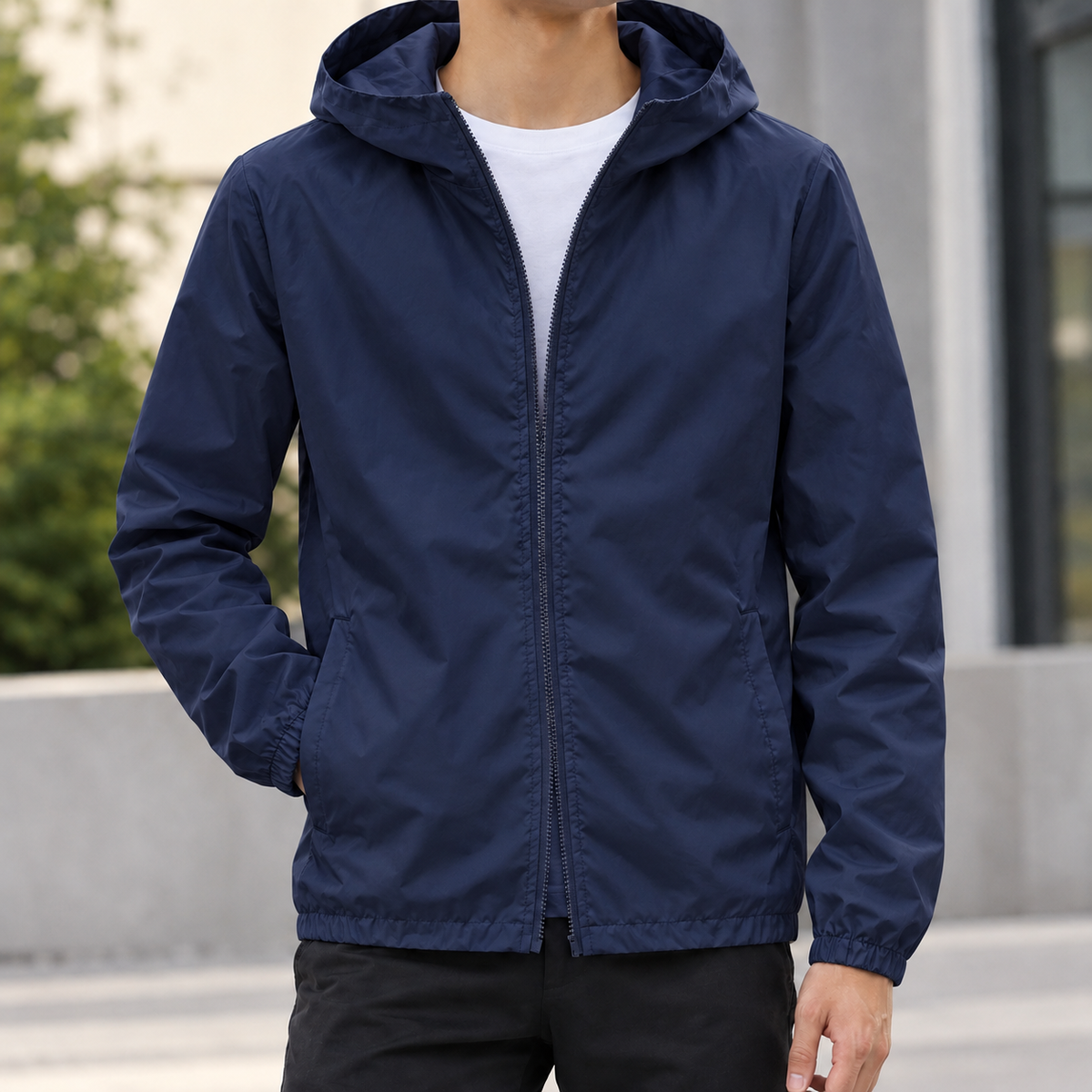 Samuel Hooded Jacket - Navy