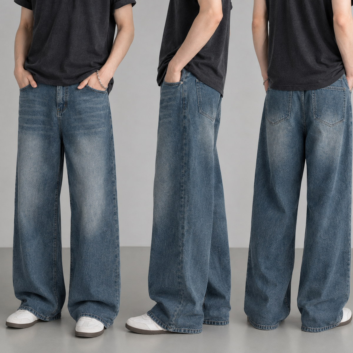 Lars Wide Leg Jeans - Vintage Blue