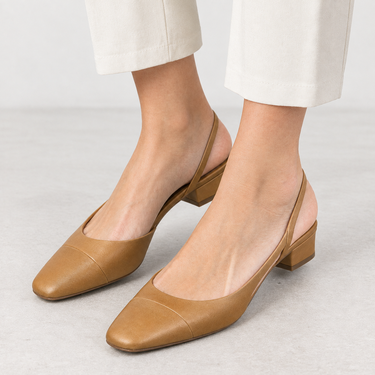Virginie Slingback Heels - Brown