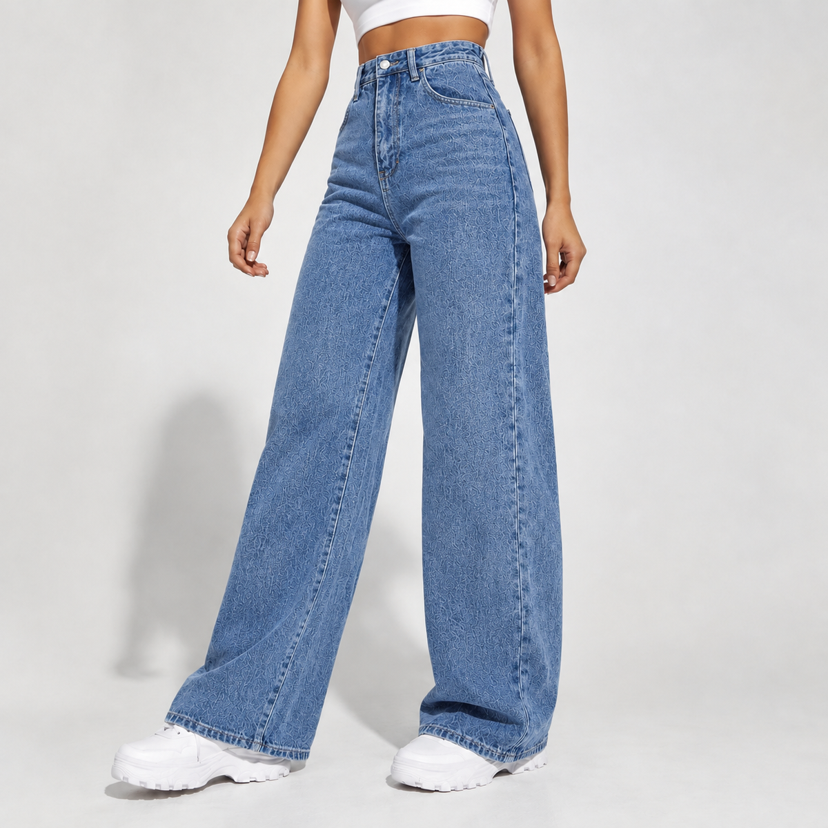 Briallen Wide Leg Jeans - Dark Blue