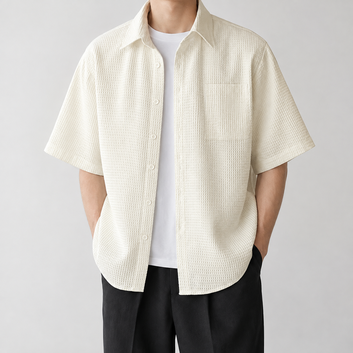 Johannes Waffle Shirt - Apricot