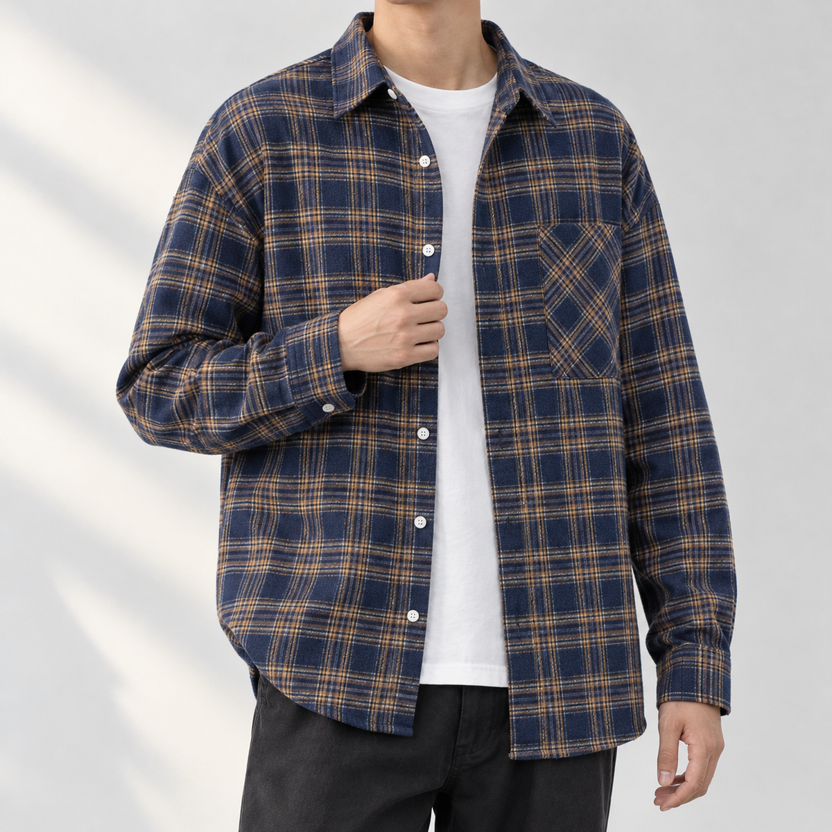 Hudson Plaid Overshirt - Blue