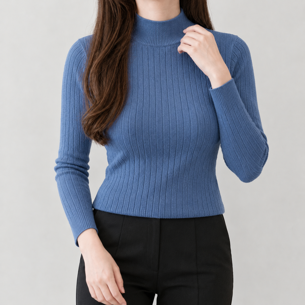 Marielle Ribbed Top - Haze Blue