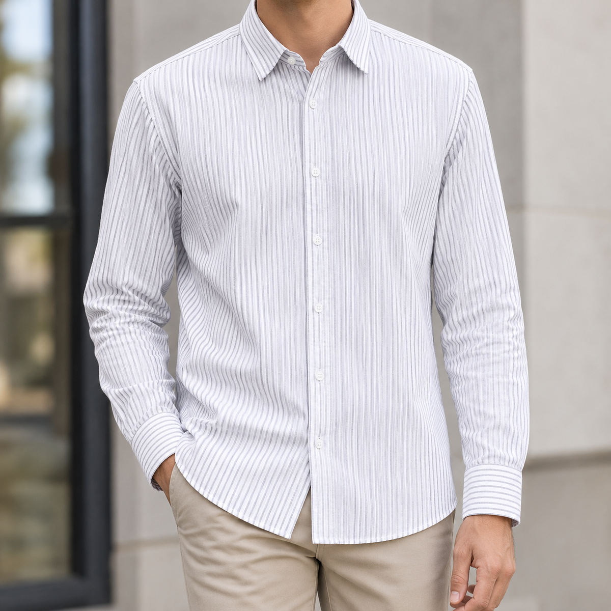 Morgan Striped Shirt - White Slats